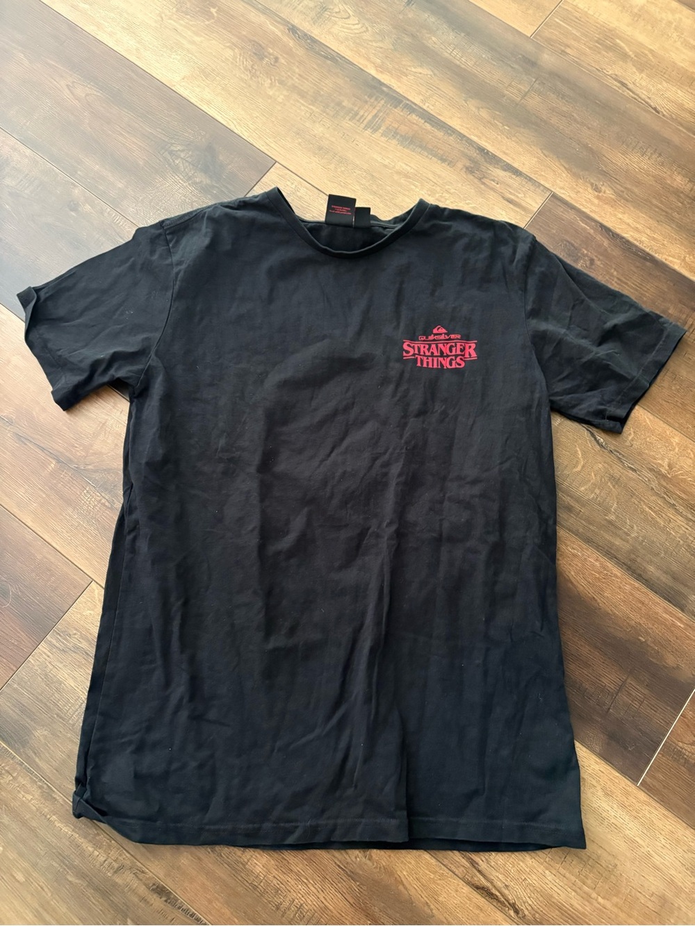 Netflix Stranger Things Black T-Shirt with Red Logo